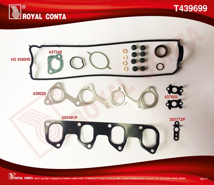 ROYAL MOTOR UST TAKIM CONTA SKT KEÇELİ S.LASTİKLİ S.LASTİKLİ CONNECT 1.8 TDCI 02 14 FOCUS I 98 04 1.8 TD 2M5Q6008AAT-T146629 OEM: 2M5Q6008AAT-T146629 - ROYAL T439699 kodlu oto yedek parça görseli