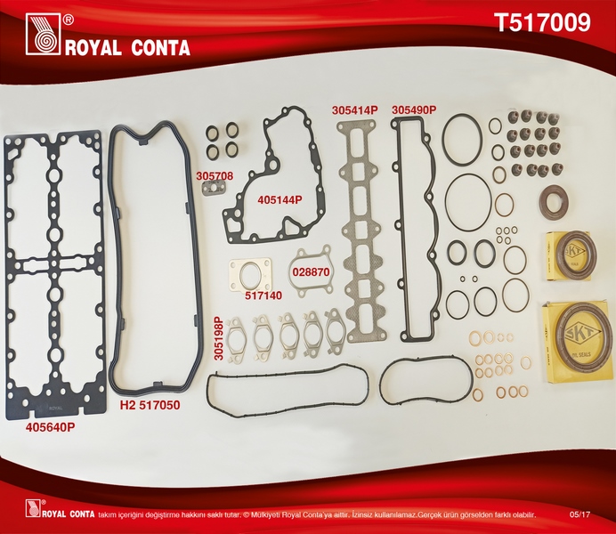 ROYAL MOTOR TAKIM CONTA SKC SİZ DUCATO 2.3 JTD CORTECO KEÇELİ VE SUBAP LASTİKLİ 133429 MOTORDAN SONRA 504049360 OEM: 504049360 - ROYAL T517009 kodlu oto yedek parça görseli