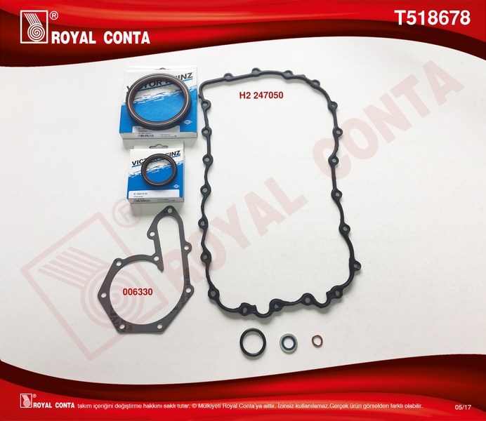 ROYAL ALT TAKIM CONTA REINZ KEÇELİ LGN I-II 2.0 16V F4R OEM: 7701471360 - ROYAL T518678 kodlu oto yedek parça görseli