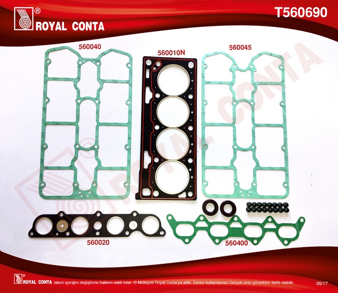 ROYAL ÜST TAKIM CONTASI SKC KEÇE SUBAP LAS RENAULT MEGANE I 2.0 16V F7R OEM: 7701468814 - ROYAL T560690 kodlu oto yedek parça görseli
