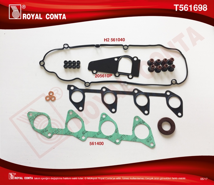 ROYAL ÜST TAKIM CONTASI REINZ KEÇELİ S.LASTİKLİ P307-P406-BOXER 2.0 HDİ SKC SİZ OEM: 9569752780-0197.X3 - ROYAL T561698 kodlu oto yedek parça görseli