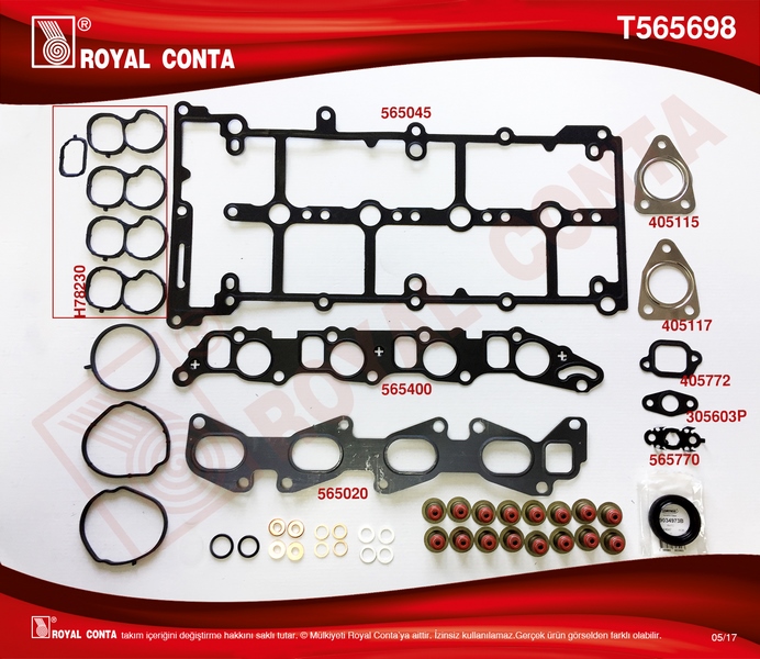 ROYAL ÜST TAKIM CONTASI CORTECO KEÇELİ REINZ SUBAP LASTİK SKC SİZ DOBLO-LINEA-BRAVO II 1.6 DMTJ 71754668 OEM: 71754668 - ROYAL T565698 kodlu oto yedek parça görseli