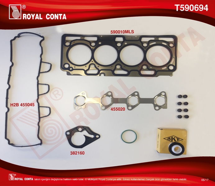 ROYAL ÜST TAKIM CONTA SKT KEÇ SUB.L MGN III-FLUENCE-CLIO III-KNG-SCENIC III-DUSTER-LOGAN-SANDERO 1.5DCİ OEM: 7701479013 - ROYAL T590694 kodlu oto yedek parça görseli