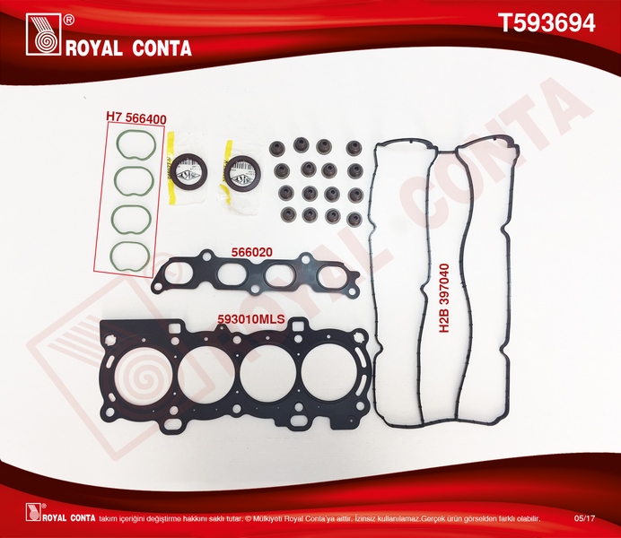 ROYAL ÜST TAKIM CONTASI SKT KEÇELİ SUB.LASTİKLİ FOCUS II 1.6 16V 03-07 100HP 4M5G 6008 OEM: 4M5G 6008 - ROYAL T593694 kodlu oto yedek parça görseli