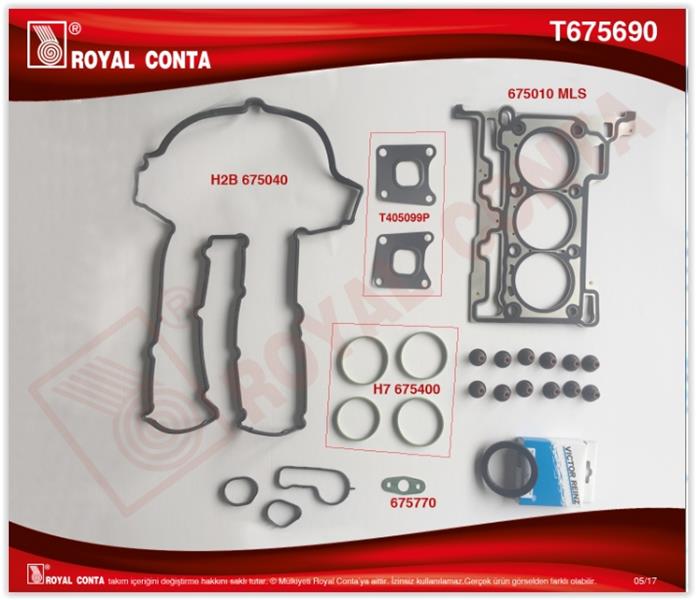 ROYAL UST TAKIM CONTASI REINZ SUBAP LASTIKLI KECELI FOR B MAX 1.0 12 FIESTA VI 1.0 13 FOCUS III 12 1.0L  - ROYAL T675690 kodlu oto yedek parça görseli