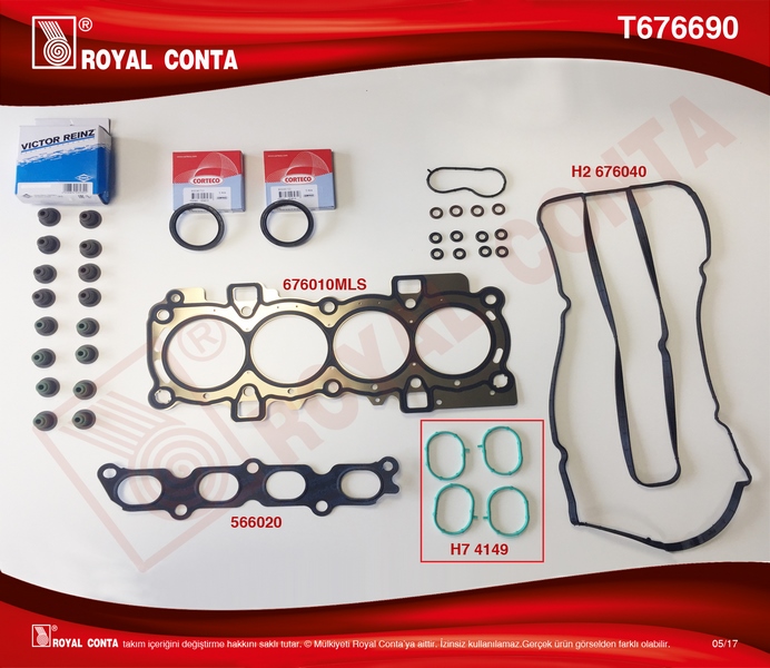 ROYAL ÜST TAKIM CONTA FORD FOCUS II 1.6Ti 115HP 07 > FOCUS III 1.6Ti 105-120-125HP 10 > MONDEO IV 1.6 Ti OEM: 4M5G6008-7S7G6051XB - ROYAL T676690 kodlu oto yedek parça görseli