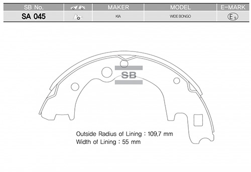 SANGSIN ARKA KAMPANA PABUÇ BALATA KIA K2500 2.5L D4BH TCI 00- OK71F3328Z OEM: OK71F3328Z - SANGSIN SA045 kodlu oto yedek parça görseli