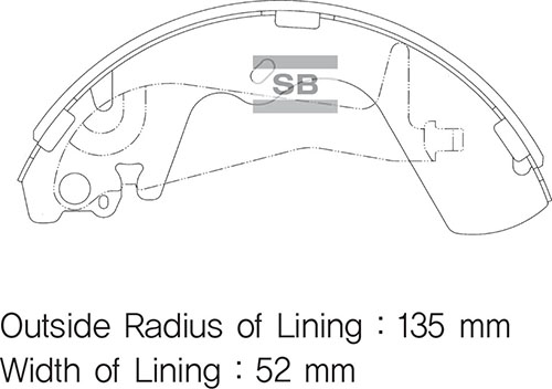 SANGSIN ARKA KAMPANA PABUÇ BALATA HYUNDAI GALLOPER 2.5L D4BH TCİ 99-03 / 3.0L G6AT SOHC V6 98-01 OEM: 583054AA00-SB000102 - SANGSIN SA099 kodlu oto yedek parça görseli