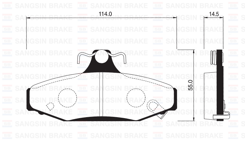 SANGSIN ÖN BALATA A6 2.7T QUATTRO 97-05 ARKA BALATA DİSK SSANGYONG MUSSO 95 KORANDO 02 OEM: 4841305000-48413050A0-WVA23242 - SANGSIN SP1066 kodlu oto yedek parça görseli