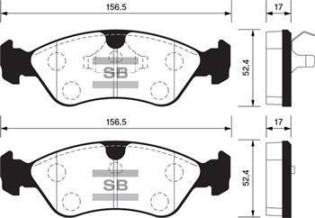 SANGSIN ÖN BALATA ASTRA F 91-98 CALIBRA-OMEGA-VECTRA A 1.8-2.0 88-95 GDB891-GDB1300-GDB3116 OEM: 1605808-1605089-1605911-WVA21190 - SANGSIN SP1078 kodlu oto yedek parça görseli