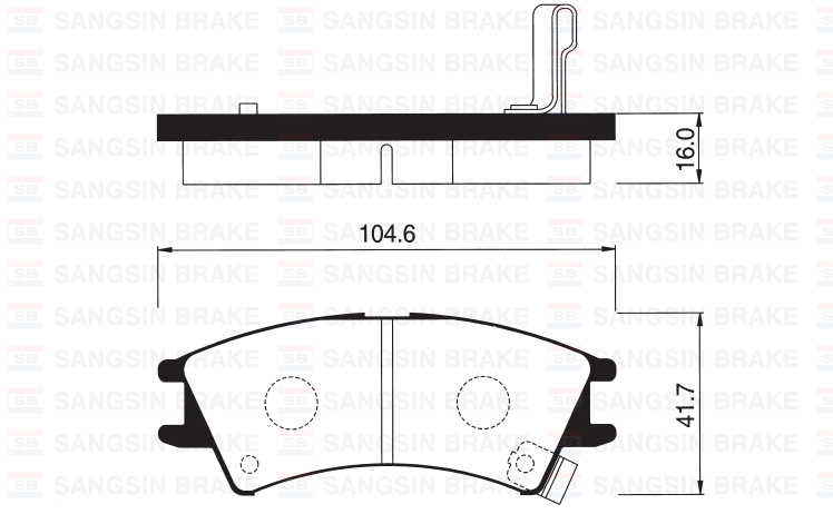SANGSIN ÖN BALATA ATOS 1.0I 98-01 ATOS PRIME 1.0I 99-01 ATOS SPRIRIT 99 GDB3165 OEM: 5810102A00-WVA23238-WVA23239 - SANGSIN SP1096 kodlu oto yedek parça görseli