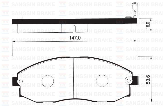 SANGSIN ÖN FREN BALATA HYUNDAI H100 STAREX 2.5L D4BH TC. TCI PANELVAN 96-07 581014AA00-581014AA31-581014AA61 OEM: 581014AA00-581014AA31-581014AA61 - SANGSIN SP1099 kodlu oto yedek parça görseli