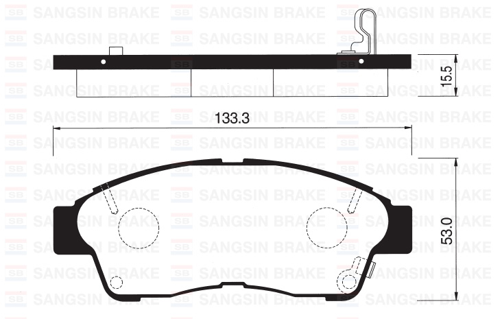 SANGSIN ÖN FREN BALATA TOYOTA COROLLA 1.6L 4A-FE enjeksiyonlu AE101 AE111 92-00 / CARINA E. CORONA 2.0L 3S-FE ST191 ST191E 92-98 / RAV4 2.0L 3S-FE SXA10 95-00 0446533020-0446505010-0446520120 OEM: 0446533020-0446505010-0446520120 - SANGSIN SP1110 kodlu oto yedek parça görseli