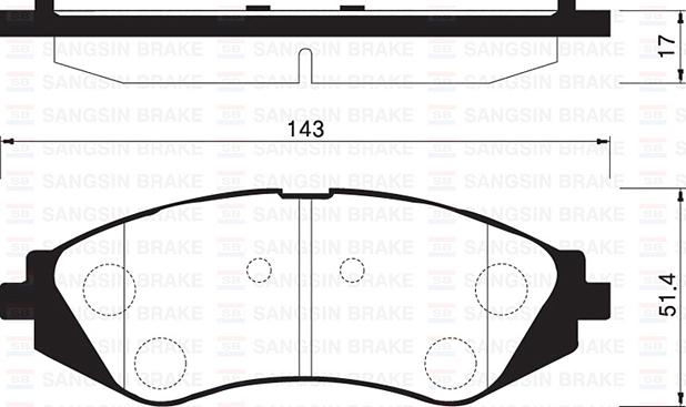 SANGSIN ÖN FREN BALATASI LACETTI 1.4-1.6-1.8 2.0D 04 NUBIRA 1.4-1.6-1.8 2.0D 04 96405129-96495227-96245178-96253367 OEM: 96405129-96495227-96245178-96253367 - SANGSIN SP1159 kodlu oto yedek parça görseli
