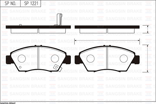 SANGSIN ÖN FREN BALATA BÜYÜK TİP HONDA CIVIC 1.6L B16A2 VTEC 16v 160hp 96-98 / 1.4L D14 3 kapı - hatchback 01-05 kalınlık : 16.00 mm 45022SR3V02-45022S04V10-45022S5AG00 OEM: 45022SR3V02-45022S04V10-45022S5AG00 - SANGSIN SP1221 kodlu oto yedek parça görseli