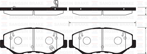 SANGSIN ÖN FREN BALATA HONDA CIVIC 1.6L FC5 sedan 4 kapı sedan benzinli 16- / CR-V 2.0L K20 02-06 45022S9AA01-45022S9AE50-WVA23856 OEM: 45022S9AA01-45022S9AE50-WVA23856 - SANGSIN SP1237 kodlu oto yedek parça görseli