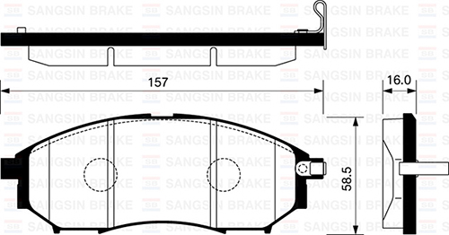 SANGSIN FREN BALATASI ÖN RENAULT KOLEOS 08 NISSAN NAVARA 2.5L YD25DDTi D40 4x2 4x4 10- / PATHFINDER 2.5L YD25DDTi DCi R51 17MM OEM: 410603072R-41060CC090-D1060EJ20A - SANGSIN SP1249 kodlu oto yedek parça görseli