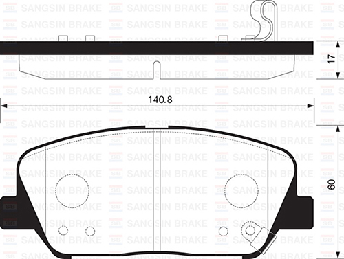 SANGSIN ÖN FREN BALATA HYUNDAI İ30 1.6L G4FD GDİ GAMMA 140hp 11- 1.4L 1.6L CRDi DİZEL 12- / KIA CEED 1.6L GDI benzinli 12- 1.4L 1.6L CRDi DİZEL 12- 15 jant için 581012VA70-58101A6A20-58101A7A20 OEM: 581012VA70-58101A6A20-58101A7A20 - SANGSIN SP1403 kodlu oto yedek parça görseli