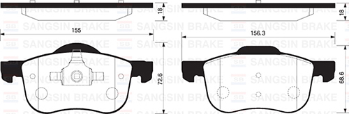 SANGSIN ÖN FREN BALATA SUZUKI GRAND VITARA 2.0L J20A SQ420 5 kapı 98-05 / VITARA 2.0L H20A SV620 V6 94-98 5520077E00-5520065D31-5520065D10 OEM: 5520077E00-5520065D31-5520065D10 - SANGSIN SP1535 kodlu oto yedek parça görseli