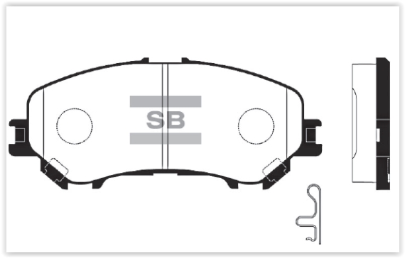 SANGSIN ÖN BALATA RENAULT KADJAR 15 KOLEOS II 15 NISSAN QASHQAI J11 13 X TRAIL III 14 410604EA0A-D10604CA0A-410601596R OEM: 410604EA0A-D10604CA0A-410601596R - SANGSIN SP1715 kodlu oto yedek parça görseli