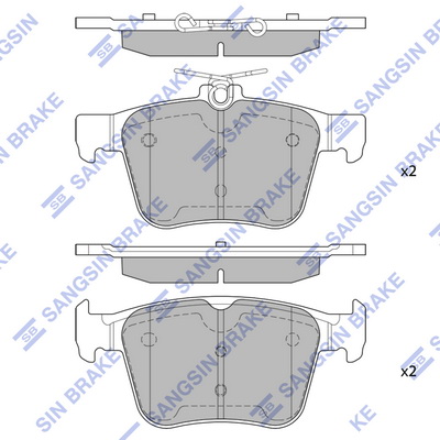 SANGSIN ARKA FREN BALATA VW GOLF VII 14- / TOURAN. T-ROC 18- / AUDI A3 14-20 / Q2 16- / TT 18- 8V0698451-5Q0698451C-3Q0698451F OEM: 8V0698451-5Q0698451C-3Q0698451F - SANGSIN SP1998 kodlu oto yedek parça görseli