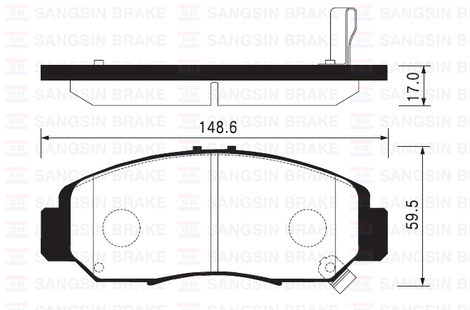 SANGSIN ÖN FREN BALATA HONDA CIVIC 1.6L R16A2 VTEC sedan FD6 06-11 / 1.8L R18A2 FD7 06- OEM: 45022SNBE00-45022SNBE01-45022SDRA10 - SANGSIN SP2012 kodlu oto yedek parça görseli