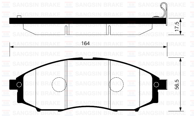 SANGSIN ÖN FREN BALATA NISSAN SKYSTAR 2.5L YD25DDTi D22 4x2 4x4 03- / PATHFINDER 3.2L QD32ETi R50 4x4 97-04 OEM: 41060VK190-D1060VK190-WVA23970 - SANGSIN SP2078 kodlu oto yedek parça görseli