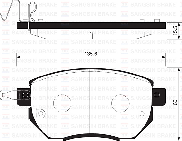 SANGSIN ÖN FREN BALATA NISSAN MURANO 3.5L VQ35 Z50 03-08 / INFINITI FX35 FX45 02- 41060CG00J-41060CG091-WVA23834 OEM: 41060CG00J-41060CG091-WVA23834 - SANGSIN SP2107 kodlu oto yedek parça görseli