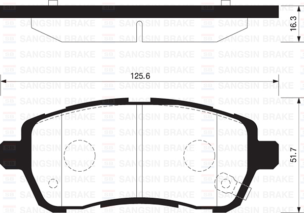 SANGSIN ÖN FREN BALATA DAIHATSU MATERIA 1.3L 1.5L K3-VE 3SZ-VE M401 M412 06- / SIRION 1.0L 1.3L M300 M301 0 6- / SUZUKI SWIFT 1.2L K12B AZG412 12- 04465-B1190-04465B1120-55810-68L50 OEM: 04465-B1190-04465B1120-55810-68L50 - SANGSIN SP2113 kodlu oto yedek parça görseli