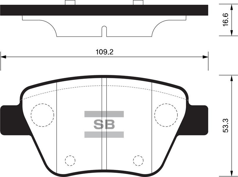SANGSIN x ARKA BALATA CADDY-GOLF6-JETTA-A3-OCTAVIA-SUPERB 10 GDB1841 OEM: 5K0698451-5K0698451A-2K5698451 - SANGSIN SP2314 kodlu oto yedek parça görseli