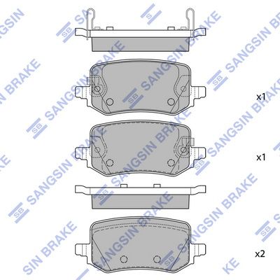 SANGSIN ARKA FREN BALATA HYUNDAI TUCSON 1.6L D4FE CRDİ HYBRİD 20-> / IONIQ 5 elektrikli E-GMP 22-> OEM: 58302N7A60-58302N7A10-58302N9A10 - SANGSIN SP4411 kodlu oto yedek parça görseli