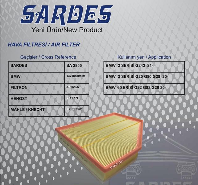 SARDES HAVA FİLTRESİ BMW B47 G20 G80 19 G22 G82 20 13718580429 OEM: 13718580429 - SARDES SA2855 kodlu oto yedek parça görseli