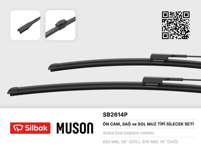 SILBAK SİLECEK SÜPÜRGESİ 650/350MM MUZ TİPİ CAPTUR 16  - SILBAK SB2614P kodlu oto yedek parça görseli