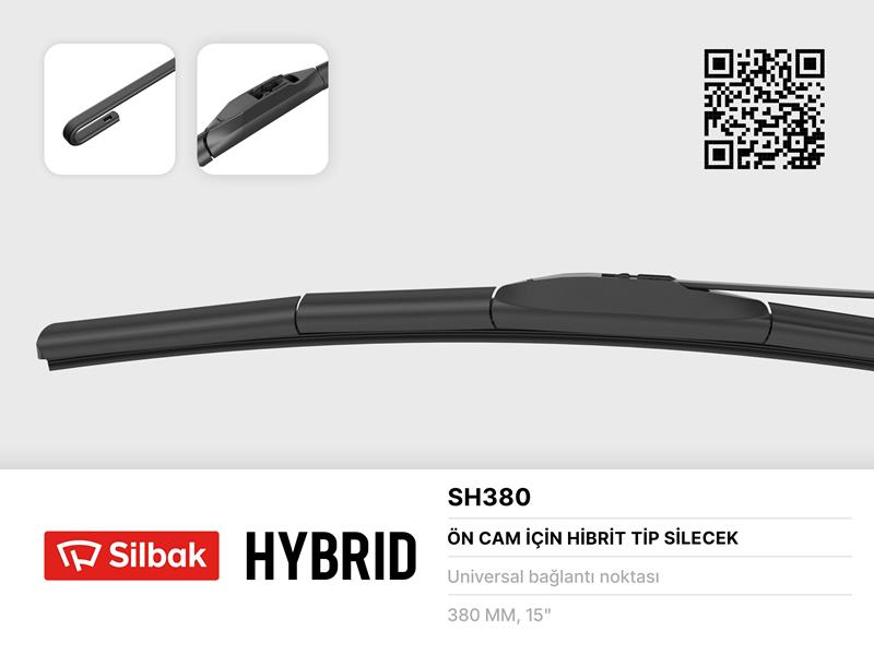 SILBAK SİLECEK SÜPÜRGESİ HYBRID TİPİ 380mm ÜNİVERSAL  - SILBAK SH380 kodlu oto yedek parça görseli