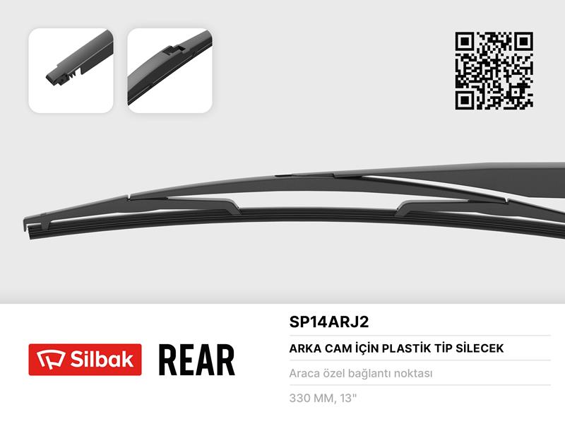 SILBAK SİLECEK SÜPÜRGESİ ARKA PLASTİK TİP 350MM DAIHATSU SİRİON M3 10/04 . HYUNDAI ACCENT III MC 11/0 5 11/10 . H-1 CARGO. TRAVEL 02/08 . İ40 CW 07/11 . SANTA FE I. II 11/00 TUCSON 06/15 . JEEP  - SILBAK SP14ARJ2 kodlu oto yedek parça görseli