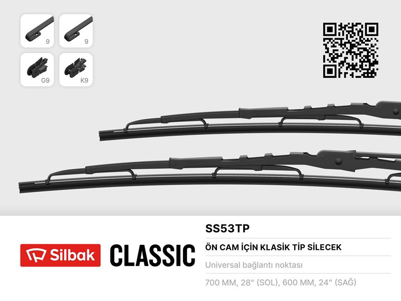 SILBAK SİLECEK SÜPÜRGESİ 600/700MM TRANSIT V184 -V347-V348 02 YC1XS175258AA-YC1XS175258BA-T123666 OEM: YC1XS175258AA-YC1XS175258BA-T123666 - SILBAK SS53TP kodlu oto yedek parça görseli