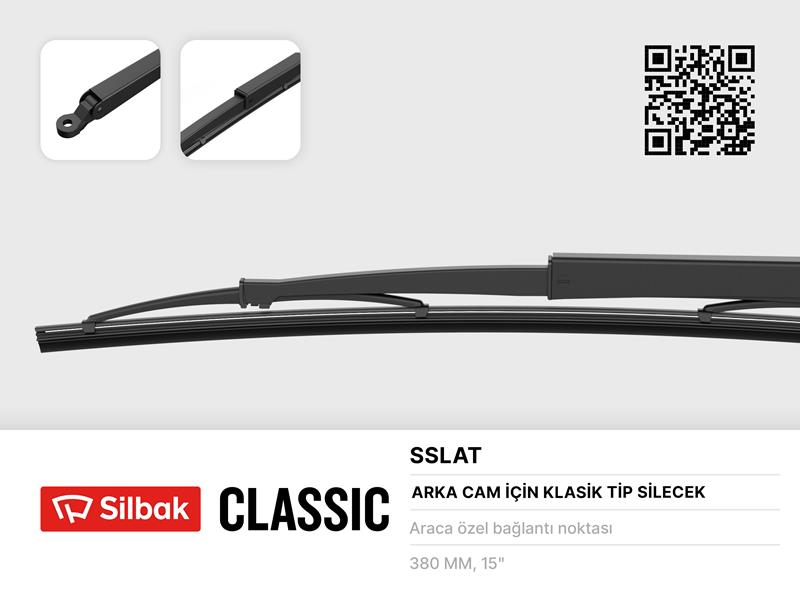 SILBAK SİLECEK SÜPÜRGESİ 385MM ARKA CAM SİLME SİSTEMİ KARTAL SLX  - SILBAK SSLAT kodlu oto yedek parça görseli