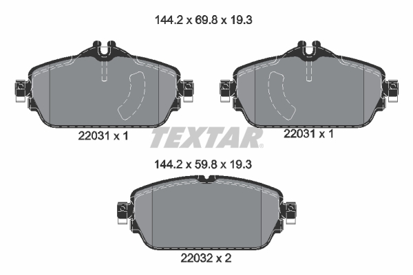 TEXTAR FREN BALATASI ON MERCEDES W205 S205 C205 A205 W213 S213 A238 OEM: A0004209703 - TEXTAR 2203101 kodlu oto yedek parça görseli