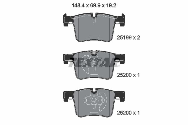 TEXTAR FREN BALATASI ON BMW F20 F21 F22 F23 F30 F31 F34 F35 F32 F33 F36 OEM: 34118855010 - TEXTAR 2519901 kodlu oto yedek parça görseli