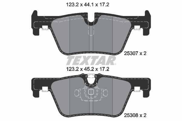 TEXTAR FREN BALATASI ARKA BMW F20 F21 F22 F23 F30 F31 F34 F32 F33 F36 OEM: 34218855013 - TEXTAR 2530701 kodlu oto yedek parça görseli