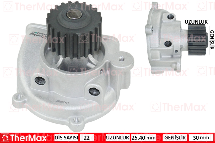 THERMAX DEVİRDAİM KIA BESTA SPORTAGE MAZDA 626-E2200-SUZUKİ VITARA OK71015010BY 0K04R15010A-1740078E00-R20115010A OEM: 0K04R15010A-1740078E00-R20115010A - THERMAX T01.107 kodlu oto yedek parça görseli