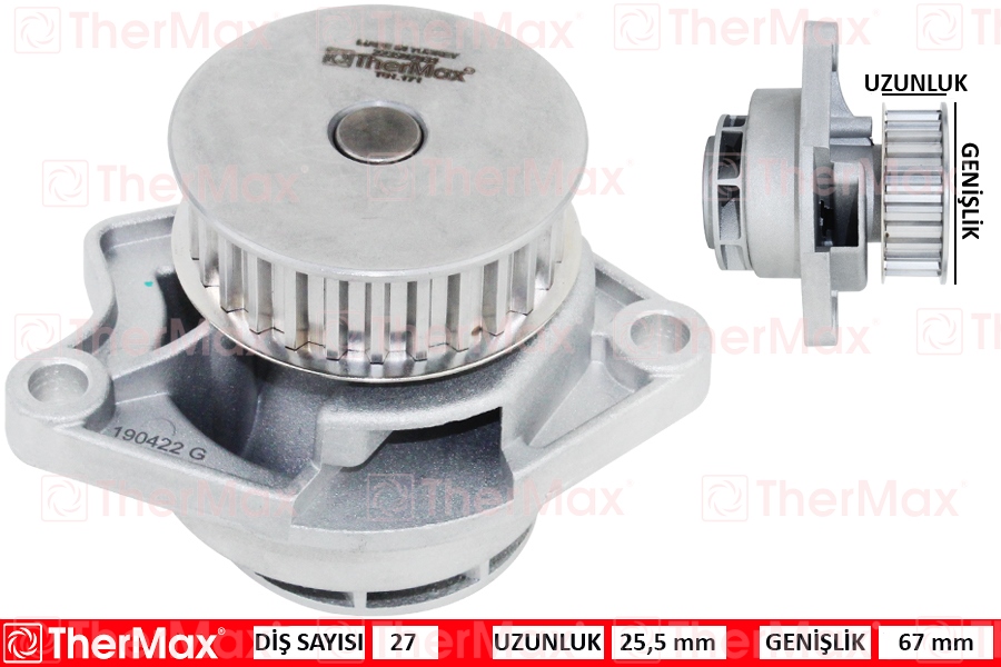 THERMAX DEVİRDAİM POLO 00-12 1.4 16V - IBIZA-CORDOBA-FABIA 1.4 16V 04-10 AHW-BBY-BKY-CGL T 036121005S-036121008K-036121005E OEM: 036121005S-036121008K-036121005E - THERMAX T01.171 kodlu oto yedek parça görseli