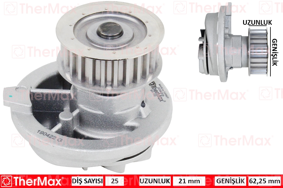 THERMAX DEVİRDAİM ASTRA F-VECTRA A-OMEGA A 1.8-2.0 95-98 -FRONTERA PA577 T OEM: 1334054-90444123-90444123-R1160031 - THERMAX T01.172 kodlu oto yedek parça görseli