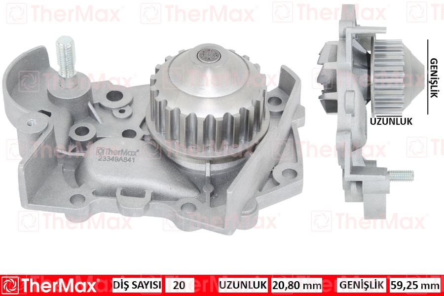 THERMAX DEVİRDAİM R19-CLIO-EXP 1.4 ENJ. E6J-E7J PA412 T 7700736091-7701633125 OEM: 7700736091-7701633125 - THERMAX T01.174 kodlu oto yedek parça görseli