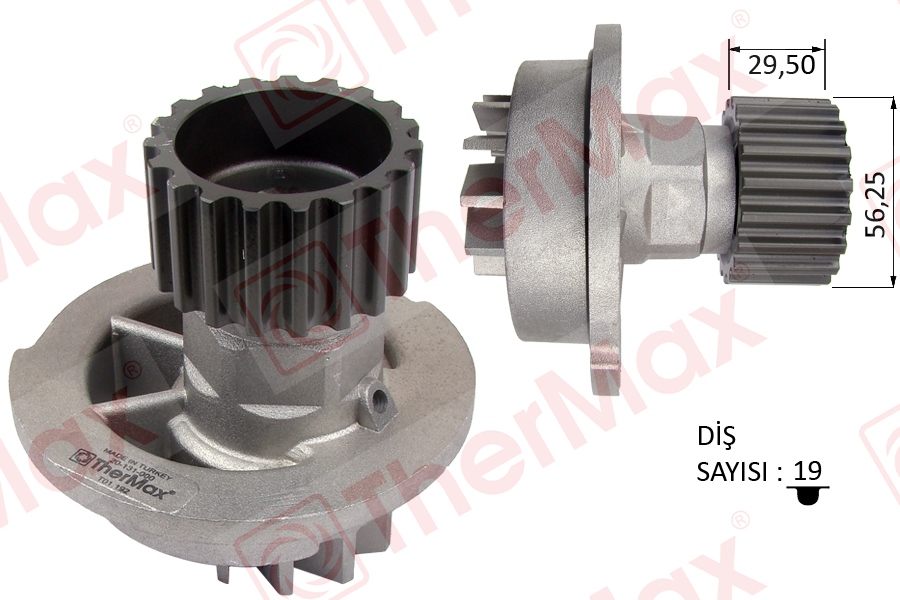 THERMAX DEVİRDAİM CHEVROLET KALOS 1.4 LACETTİ 1.4-1.6 8V NUBIRA 1.6 05 8V PA696 T 96930074-96352650-96872702-96182871 OEM: 96930074-96352650-96872702-96182871 - THERMAX T01.192 kodlu oto yedek parça görseli