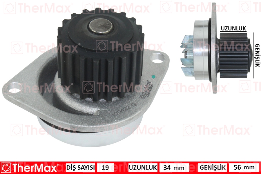 THERMAX DEVİRDAİM 106-206-307-C2-C3-C4-SAXO-XSARA-BERLINGO-PARTNER 1.6 16V-DFM SUCCE 1.6 16V 09-13 TU5JP4 PA683 T 1201.E5-1201.A2-1609417280 OEM: 1201.E5-1201.A2-1609417280 - THERMAX T01.193 kodlu oto yedek parça görseli