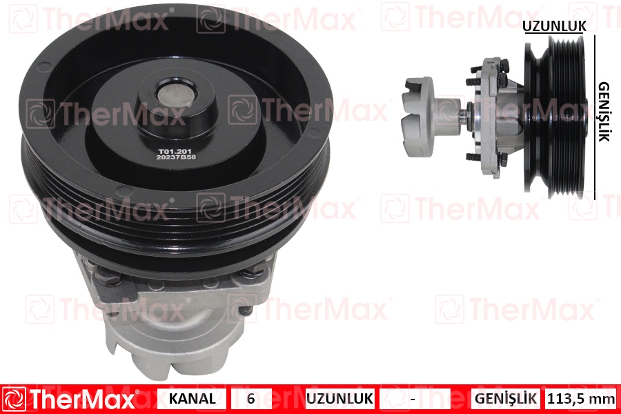 THERMAX DEVİRDAİM TİPO 160 1.4-1.6ie-TMPR 2000 KLİMALI-LANCIA 1.6ie PA599 T 7784988-7720987-7737200-7784977 OEM: 7784988-7720987-7737200-7784977 - THERMAX T01.201 kodlu oto yedek parça görseli