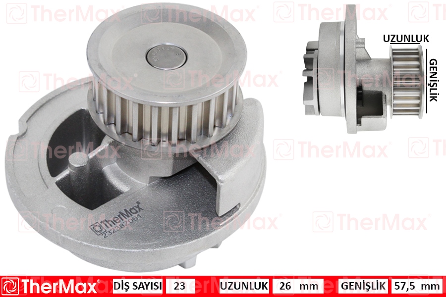 THERMAX x DEVİRDAİM ASTRA G-H-VECTRA B-C-MERIVA-ZAFIRA 1.8-1.8 16V PA727 T 1334135-6334036 OEM: 1334135-6334036 - THERMAX T01.203 kodlu oto yedek parça görseli