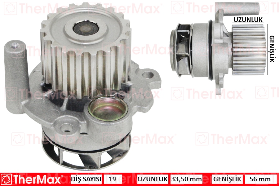 THERMAX DEVİRDAİM PASSAT-A4-A6-GOLF 5-SUPERB 2.0TDI 06-10 BKP-BKD-BRE 038121011G-038121011J-038121011H OEM: 038121011G-038121011J-038121011H - THERMAX T01.204 kodlu oto yedek parça görseli