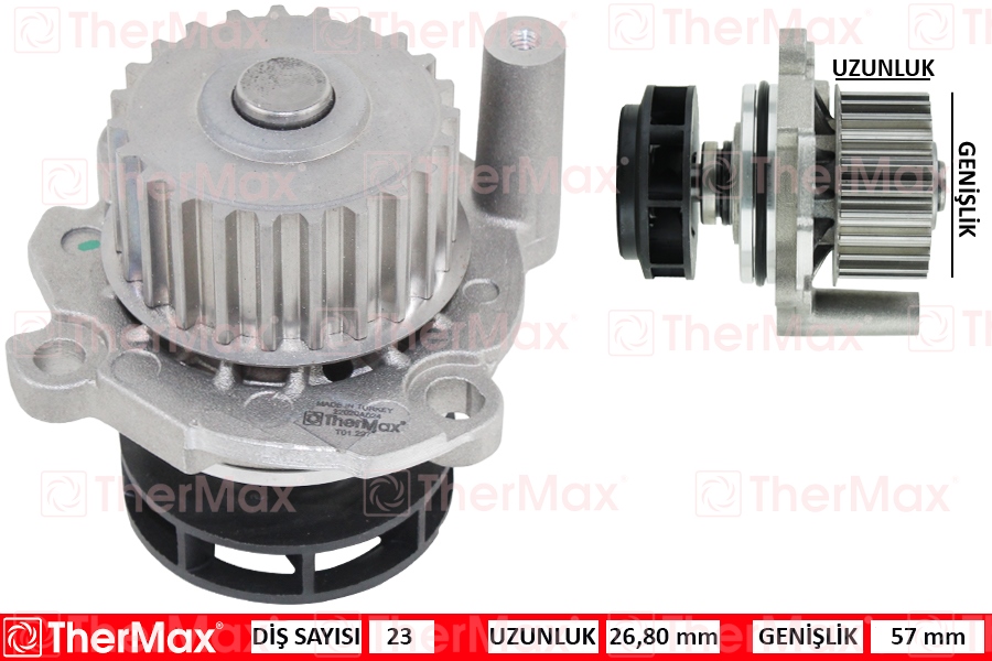 THERMAX DEVİRDAİM GOLF IV-BORA-OCTAVIA-TOLEDO II-LEON-A3 1.8-20V AGN-AJQ-BFN 06A121011H-06A121012G-06A121012 OEM: 06A121011H-06A121012G-06A121012 - THERMAX T01.227 kodlu oto yedek parça görseli